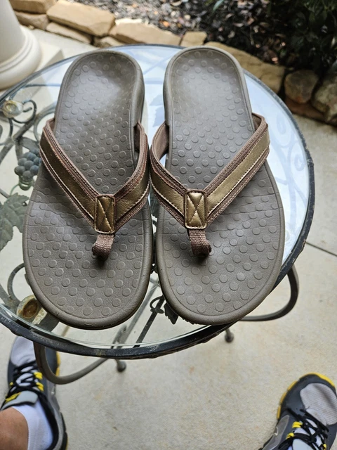 Vionic Sandals Womens 10 Black Tide II Toe Post Flip Flop Slip On Thong