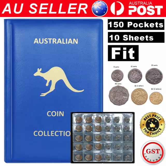 AU Coin Album - Australian Coin Storage Folder Book Holds 150 Coins Suit 50 Cent