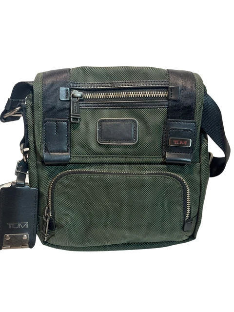 Tumi Alpha Bravo Barstow Crossbody Bag Green Nylon Travel Small Mens Bag