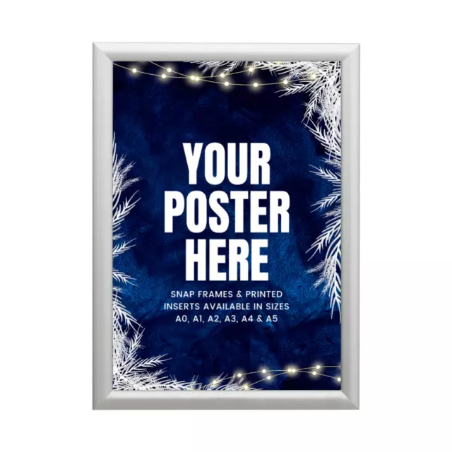 Silver Poster Snap Frames A0 A1 A2 A3 A4 A5 Sign Holders | Packs of 1, 5 & 10