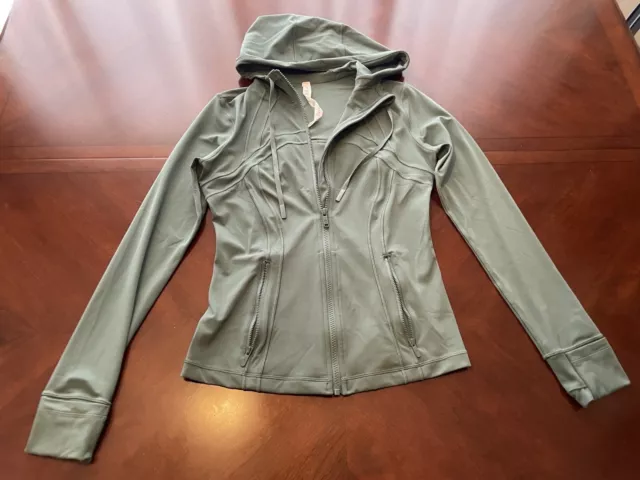NEW Women Lululemon Hooded Define Jacket Mesh Vent Nulu Graphite Grey Size  8