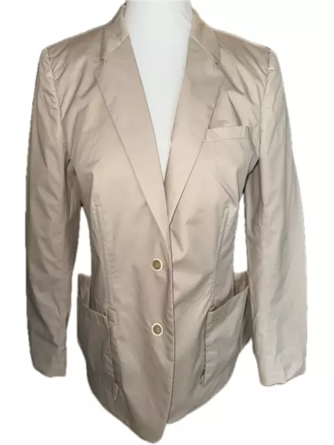 Blazer Donna Prada Italiana Taglia 46 Beige Classico Elegante Giacca Primavera