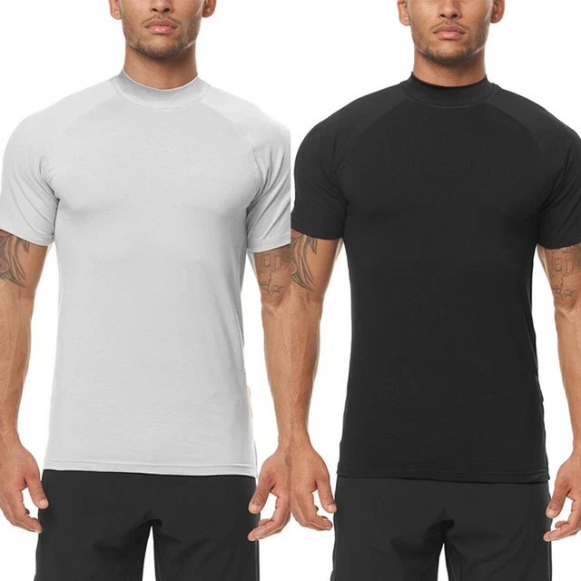 Top uomo slim fit sports estate colletto arrotolato canottiera vacanze