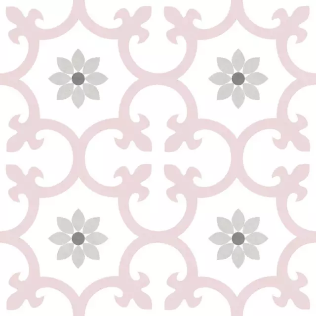 PASTEL PINK decor 25X25cm floral rose pattern porcelain wall & floor tiles 10sqm