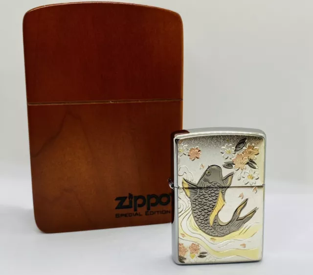 Zippo Lighter ( Japanese Traditional Style , Carp Electroforming 2016 )