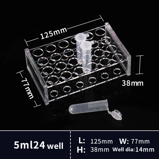 ACRYLIC PLASTIC TEST Tube Rack Holder Storage Tool 0.2ml 0.5ml 7ml10ml