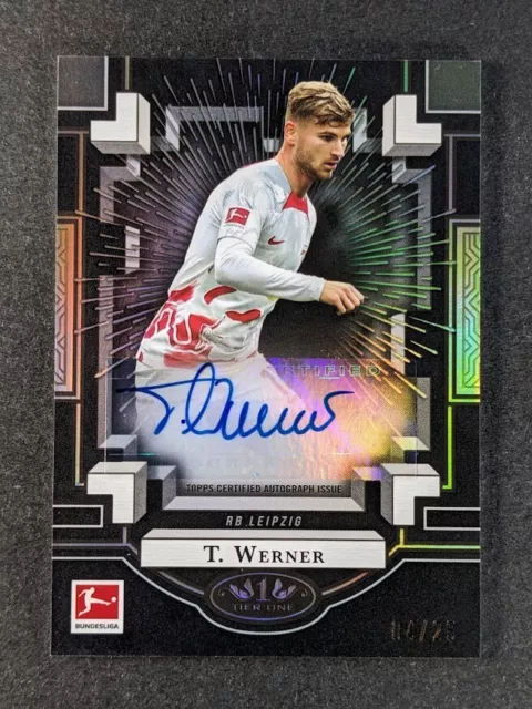 2022-23 Topps Tier One Bundesliga TIMO WERNER /25 Auto Black Foil Xplosions