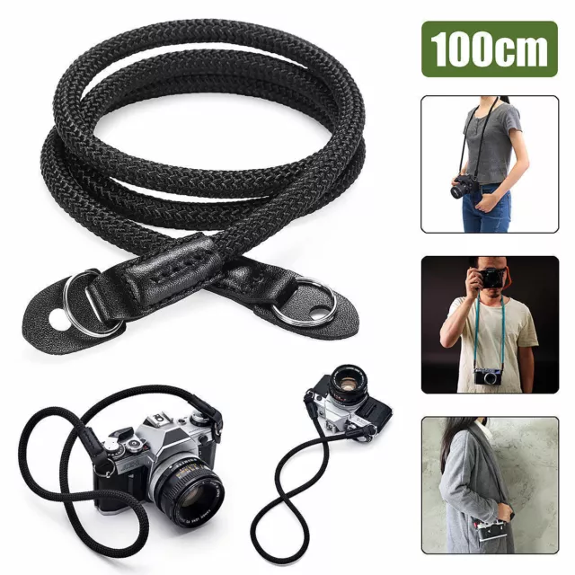 HandMade Rope & Leather Braided Camera Single Shoulder Neck Strap For Leica Sony