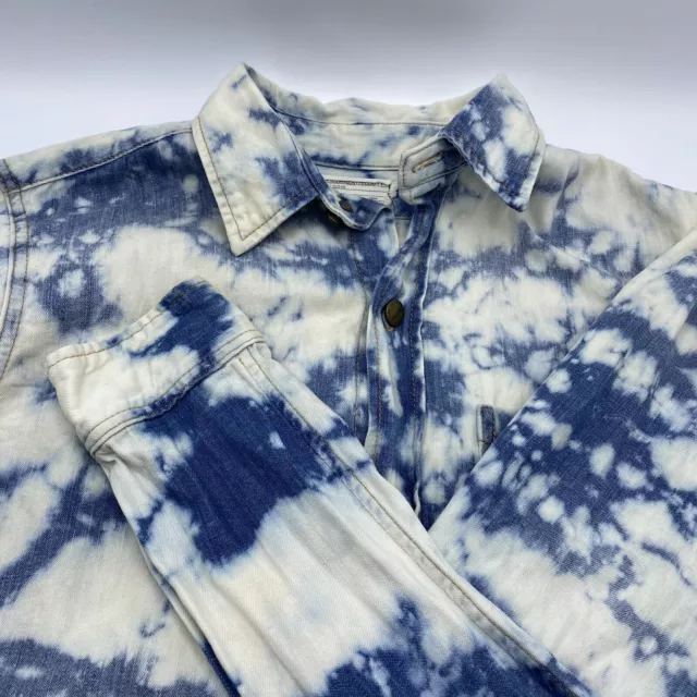 Current/Elliott Womens Long Sleeve Thunder  Tie Dye Button Down Sh Size 2