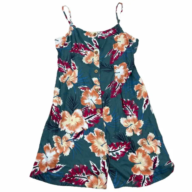 Roxy Womens Tropical Mini Dress Beach Cover Up Floral Button Dress XL