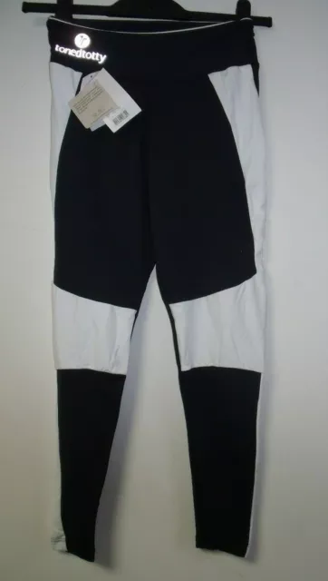 'Top Secret' Black And White Sexy Gym Leggings Size M Nh191 Mm 12