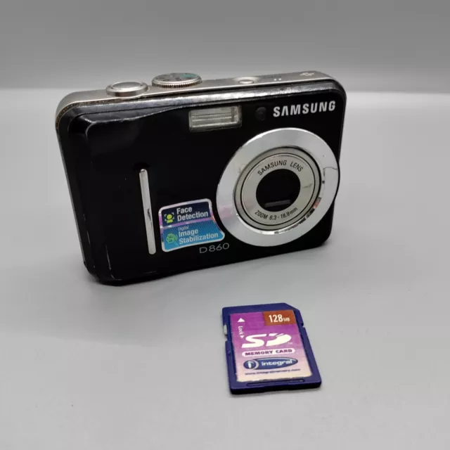 Samsung D860 8.1MP Compact Digital Camera Black Tested