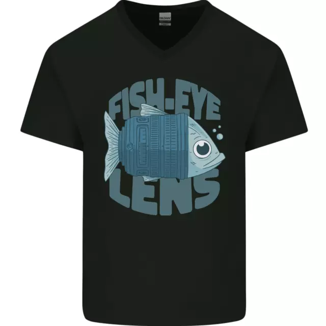 Photography Funny Fisheye Lens Photographer Mens V-Neck Cotton T-Shirt