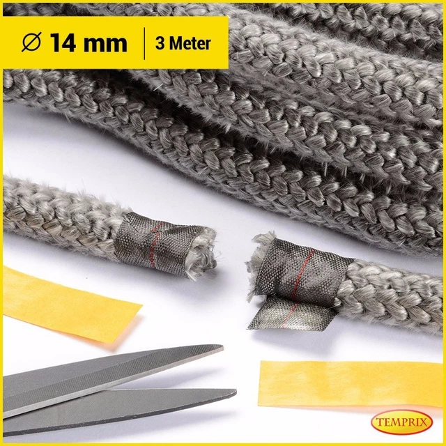 Temprix Cheminée & Four Joint Réfractaire Cordon D'Étanchéité Ø 14mm Rond 3 M De 4
