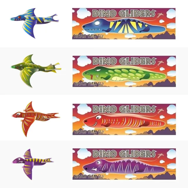 Dinosaur Toys Flying Plane Gliders Kids Party Bag Fillers Packs of 1-48 Gliders