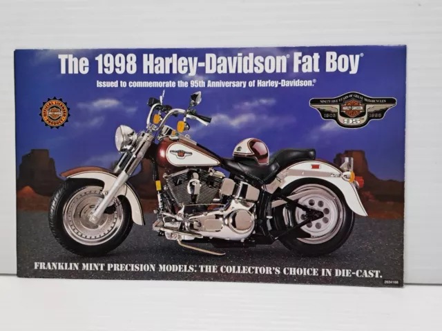 FRANKLIN MINT BROCHURE- 1998 HARLEY-DAVIDSON FAT BOY 95th ANNIVERSARY