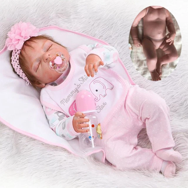 Realistic Reborn Baby Dolls Full Body Soft Vinyl Silicone Newborn Girl Doll Bath