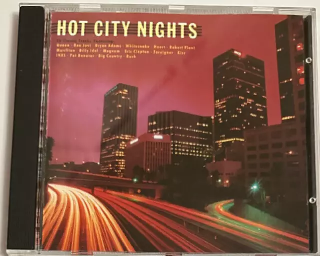 Hot City Nights - Various Artists - 1990 Uk Vertigo Cd - Queen - Bon Jovi - Kiss