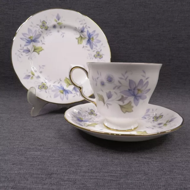 Colclough Trio Rhapsody In Blue Cup Saucer And Side Plate