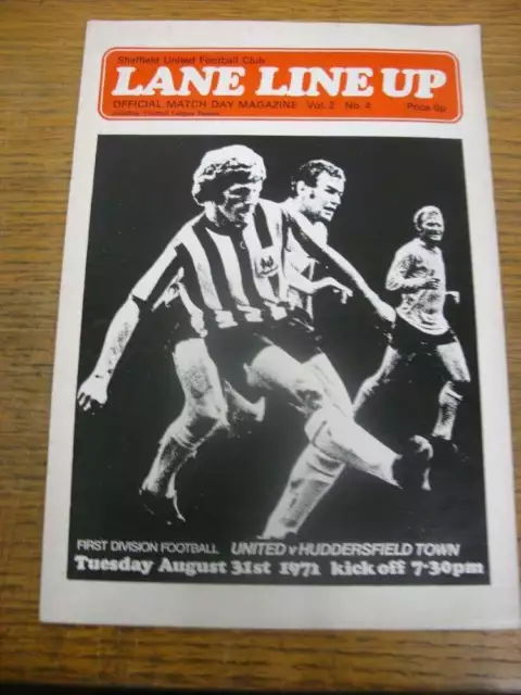 31/08/1971 Sheffield United v Huddersfield Town  (slight foxing)