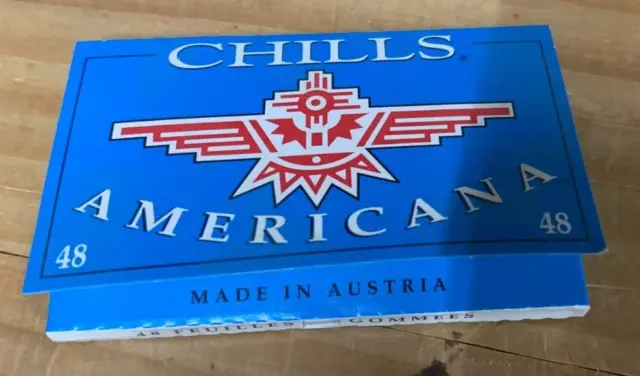 VINTAGE BOOKLET Chills Americana Slow Burning Hemp Rolling Papers 70mm