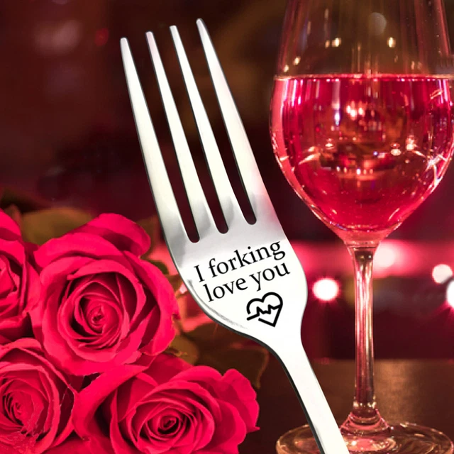 I Forking Love You Inspirational Funny Engraved Fork for Boyfriend,Girlfriend