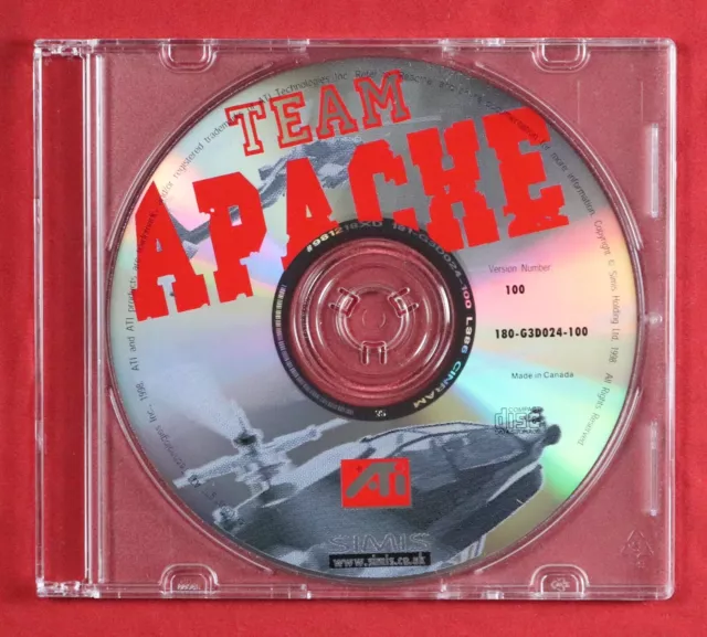 Vintage Team Apache Game PC CD-ROM ATi Video Cards (1998) Eidos Pure