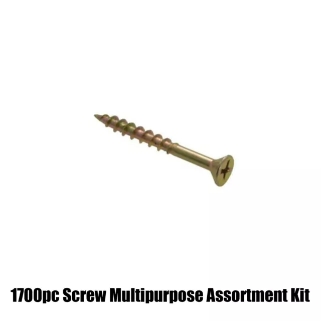 Screw Multipurpose Assortment Kit Chipboard Screws Wood Timber Plaster 1003 3