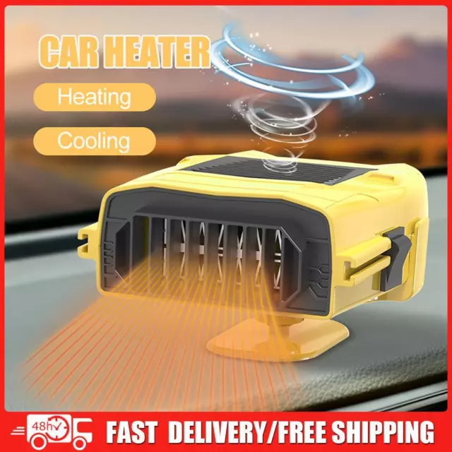 12V Car Heater Demister Defroster 150W Heating Cooler Fan (Yellow Dashboard)