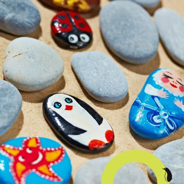 20 River Rocks for Painting, Smooth Stones, No Sharp Edges, 2 to