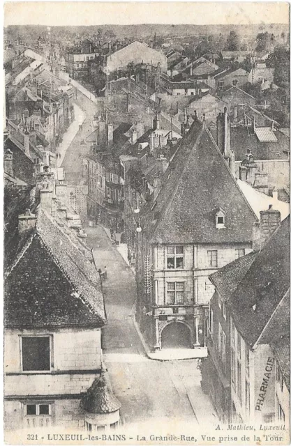Luxeuil-les-Bains 70 La Grande Rue CPA écrite à Mr Arnoux de Chalabre en 1929