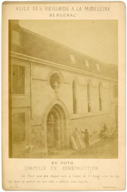 France, Bergerac, Construction de la chapelle, ca.1880, vintage albumen print vi