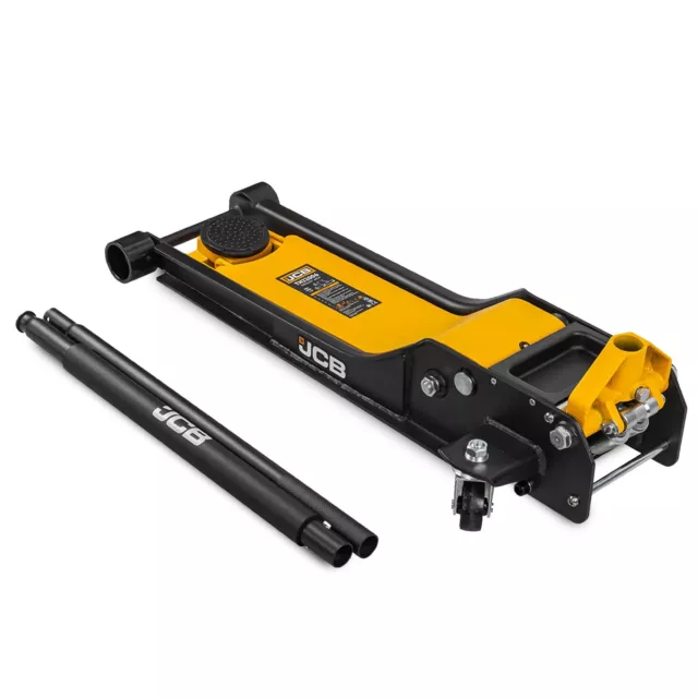 Low Profile Car Trolley Jack 2 Tonne Low Suspension Double Pump Long Jack JCB