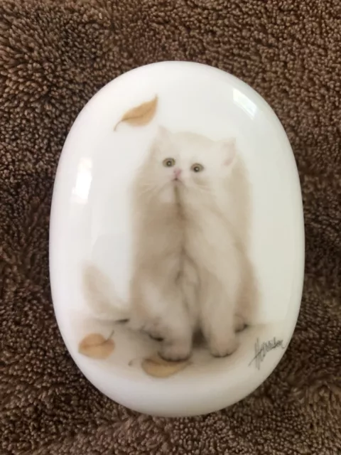 Kitten Porcelain Otagiri oval Trinket dish & lid cat