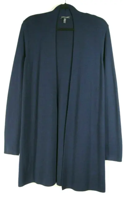 NEW Eileen Fisher Ultra Fine Merino Straight Long Cardigan Midnight size M $318