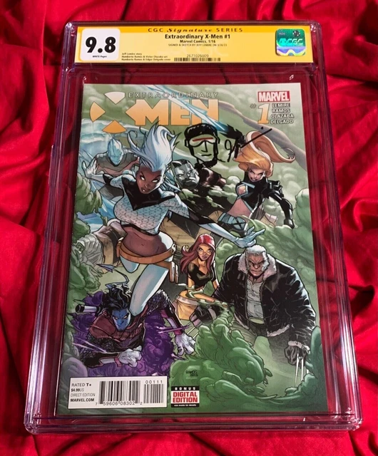 CGC SS 9.8 Extraordinary X-Men #1 Signed+Original Cyclops Art by Jeff Lemire