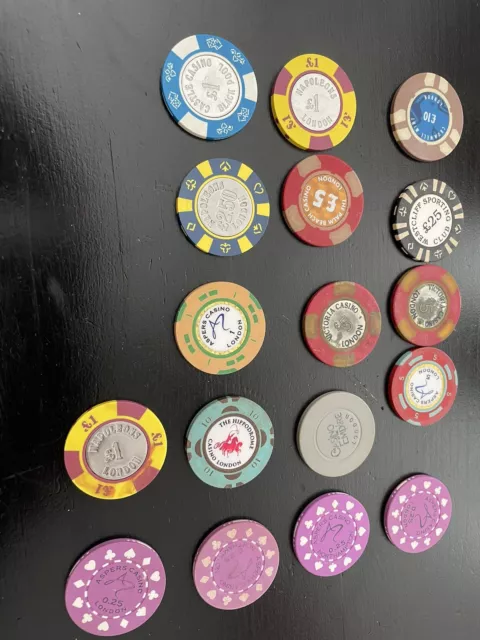 Casino Chips Various Denominations