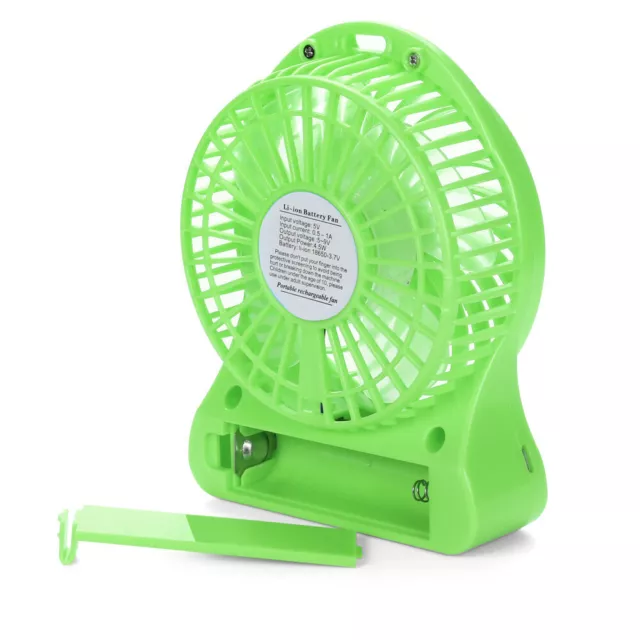 Portable Rechargeable LED Light Fan Air Cooler Mini Desk USB 18650 Battery Fan 3