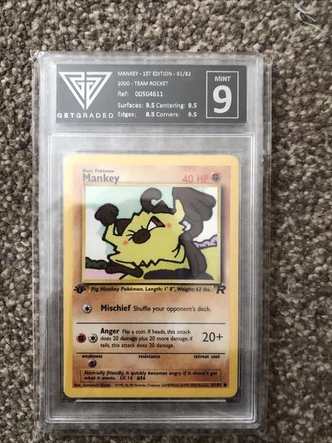 Pokemon 1ST Edition Team Rocket Mankey 61/82 PSA Get Graded 9 Mint