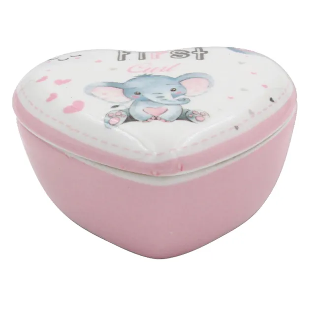 Bird and Ellie Baby Ceramic 1st Tooth Trinket Box Gift - Girl