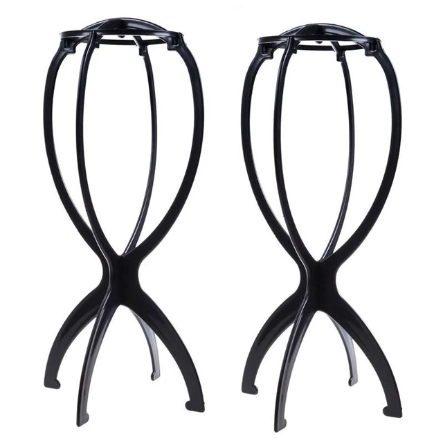 2 PCS Folding Plastic Wig Hair Hat  Holder Stand Display Tool Wig Dryer D6Tii