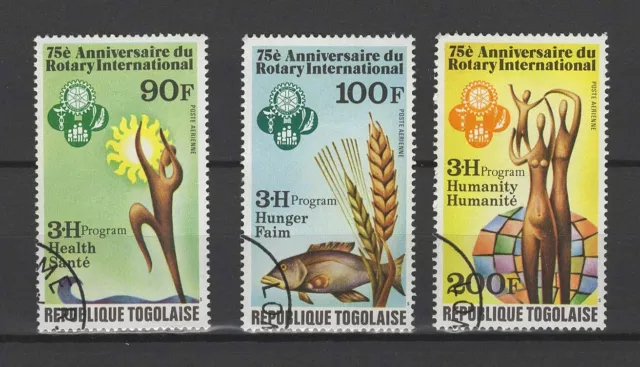 TOGO Timbres Rotary international PA n°409à411 oblitérés