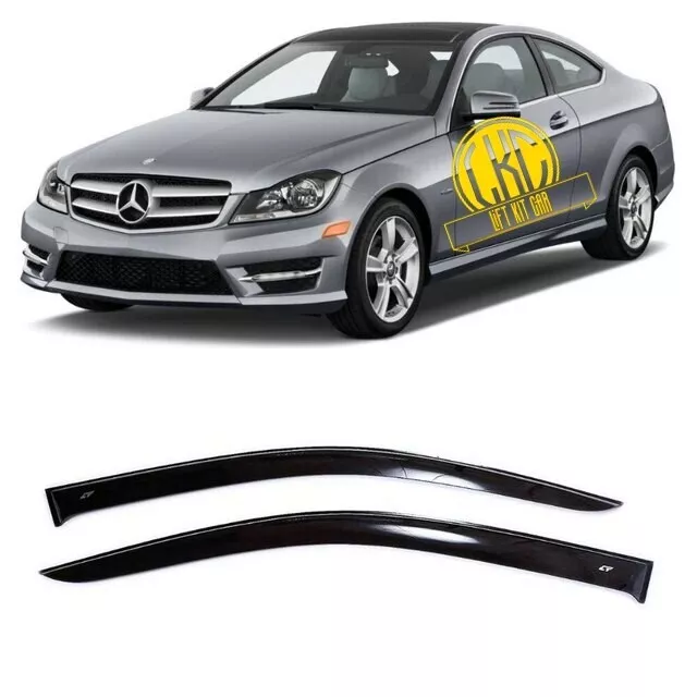 Tape-on Windows Visors Deflector Sun Rain Guard for Mercedes C-Class Coupe C204