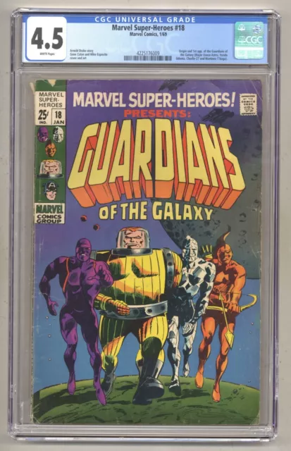Marvel Super-Heroes 18 (CGC 4.5) 1st Guardians Of The Galaxy! 1969 Marvel (Q908)