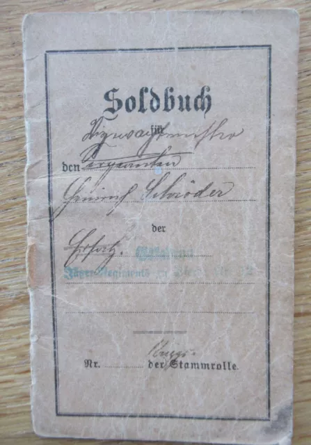 Soldbuch Jäger Regiment zu Pferde No. 12 / Eisernes Kreuz 2. Kl. / MDA III. Kl.