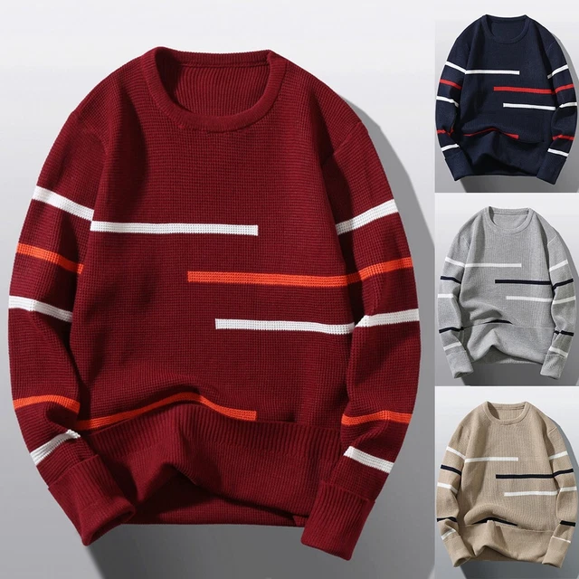 Uomo Felpe Pullover Slim Fit Maglione T-Shirt Top Inverno Traspirante Per