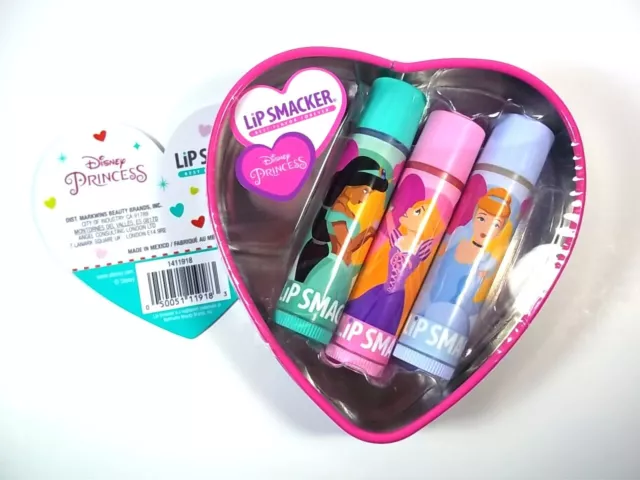Lip Smacker Disney Princess lip balm 3 pack in Heart tin Best Flavor Forever NEW