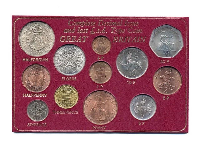Great Britain Complete Decimal Issue 12 Coin Set