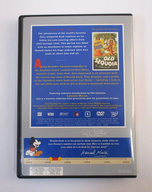 Walt Disney Treasures CHRONOLOGICAL DONALD Vol. 2 1942-1946 2-Disc DVD Set w/Tin 6