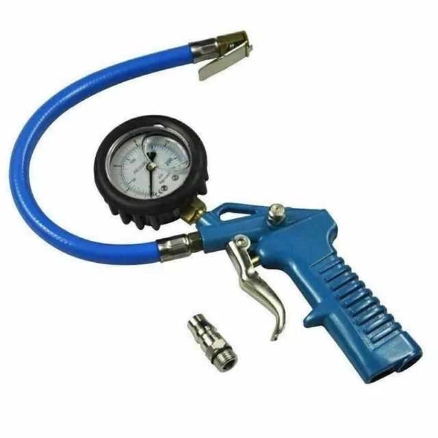 Tire Inflator Filler Oil Pressure Gauge Air Blower tool for Car Vehicle Tyres